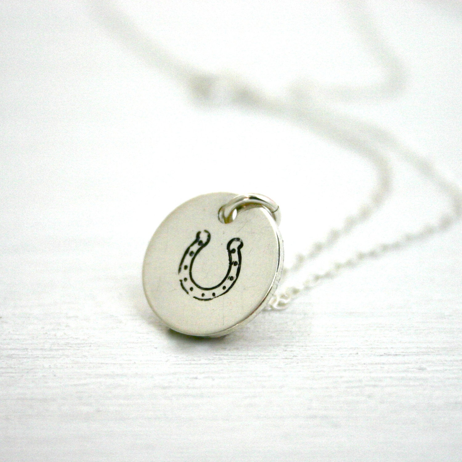 Sterling silver lucky horseshoe necklace