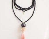 HARLOW Black and polkadot pendant necklace