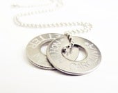 Personalized Engraved Men's Double Silver Ring Necklace