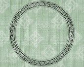 Digital Download Celtic Knot Round Border Frame digi stamp, digis, Irish Design, St Patricks Day, Celtic Knotwork, Spiral Circular Medallion