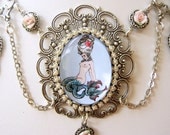 Rococo - Baroque Mermaid Festoon Style Necklace and Earring Set
