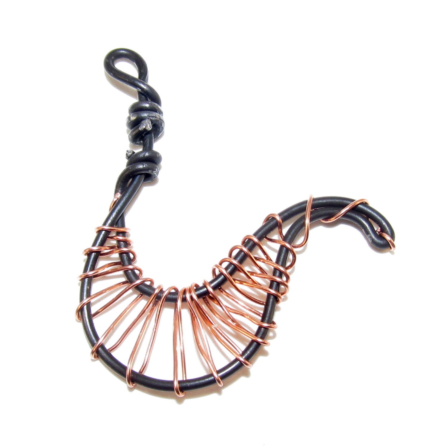 Metal Wire Work Pendant Copper Detail