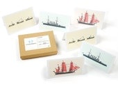 Boats Card Pack (6 fold-over cards with matching envelopes)