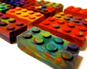 Recycled Crayons - Building Brick Rainbow Crayons (Set of 4 Recycled Crayons)