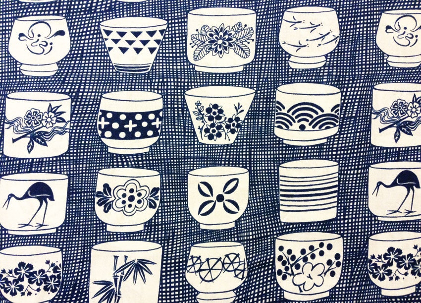 Alexander Henry Genmai Tea Cup Japanese cotton fabric half yard