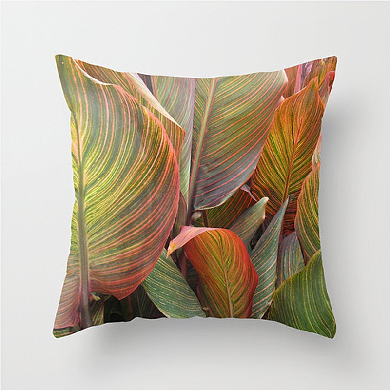 Striped Canna Lilies Pillow Cover 16x16 Cushion Cover