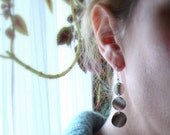 Gypsy earrings-Triple disc sterling silver earrings, matt finish.