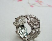 Rose garden Lace ring in sterling silver
