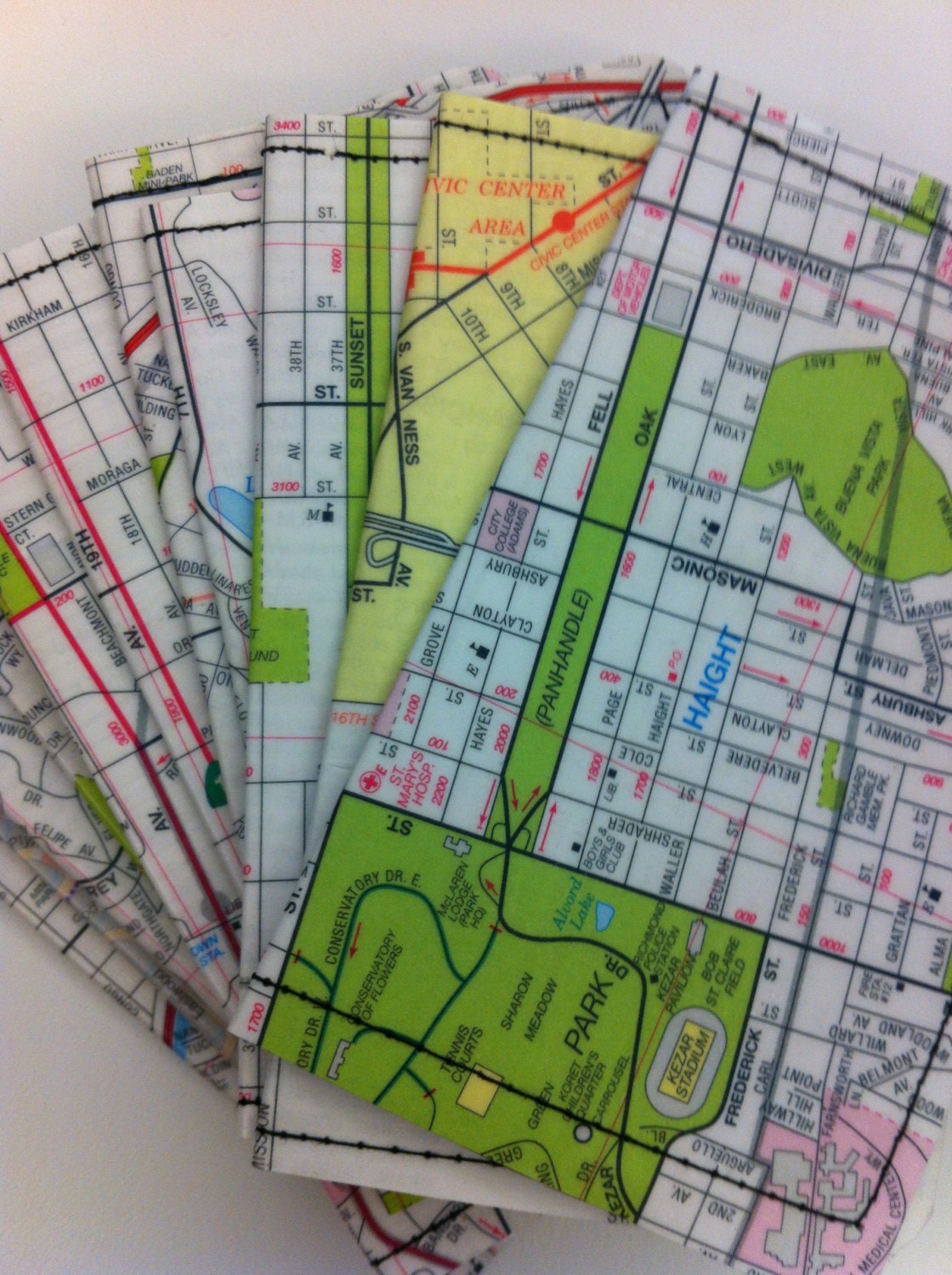Slim Wallet- Vintage San Francisco Map- choose 1