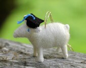 Grad Lamb - Needle Felted Graduation Ornament