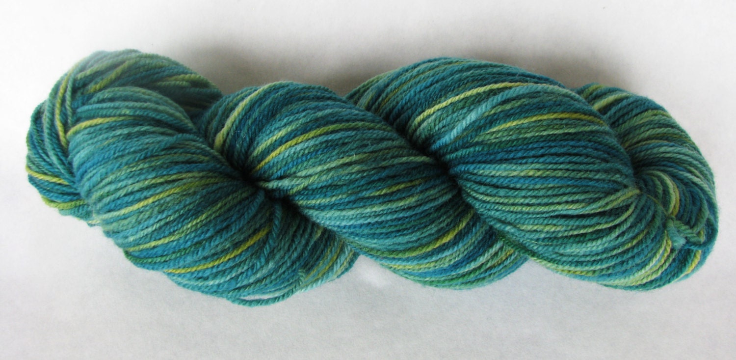 Aerialist Sock 100% Superwash Merino Sock Fingering Color: Rainforest
