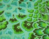 Organic Cotton Fabric, Amy Butler, Organic Soul Blossoms, Peacock Feathers
