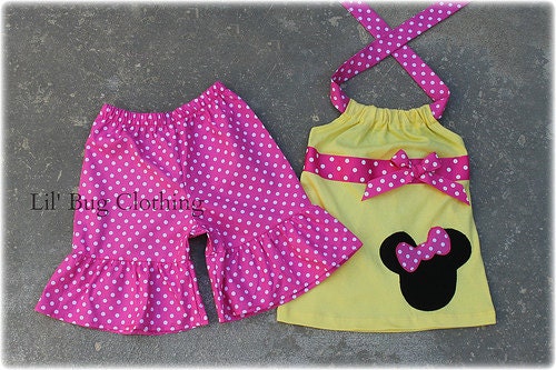 Custom Boutqiue Minnie Mouse Short Set size 3m 6m 9m 12 18 24 2t 3t 4t 5t 6 7