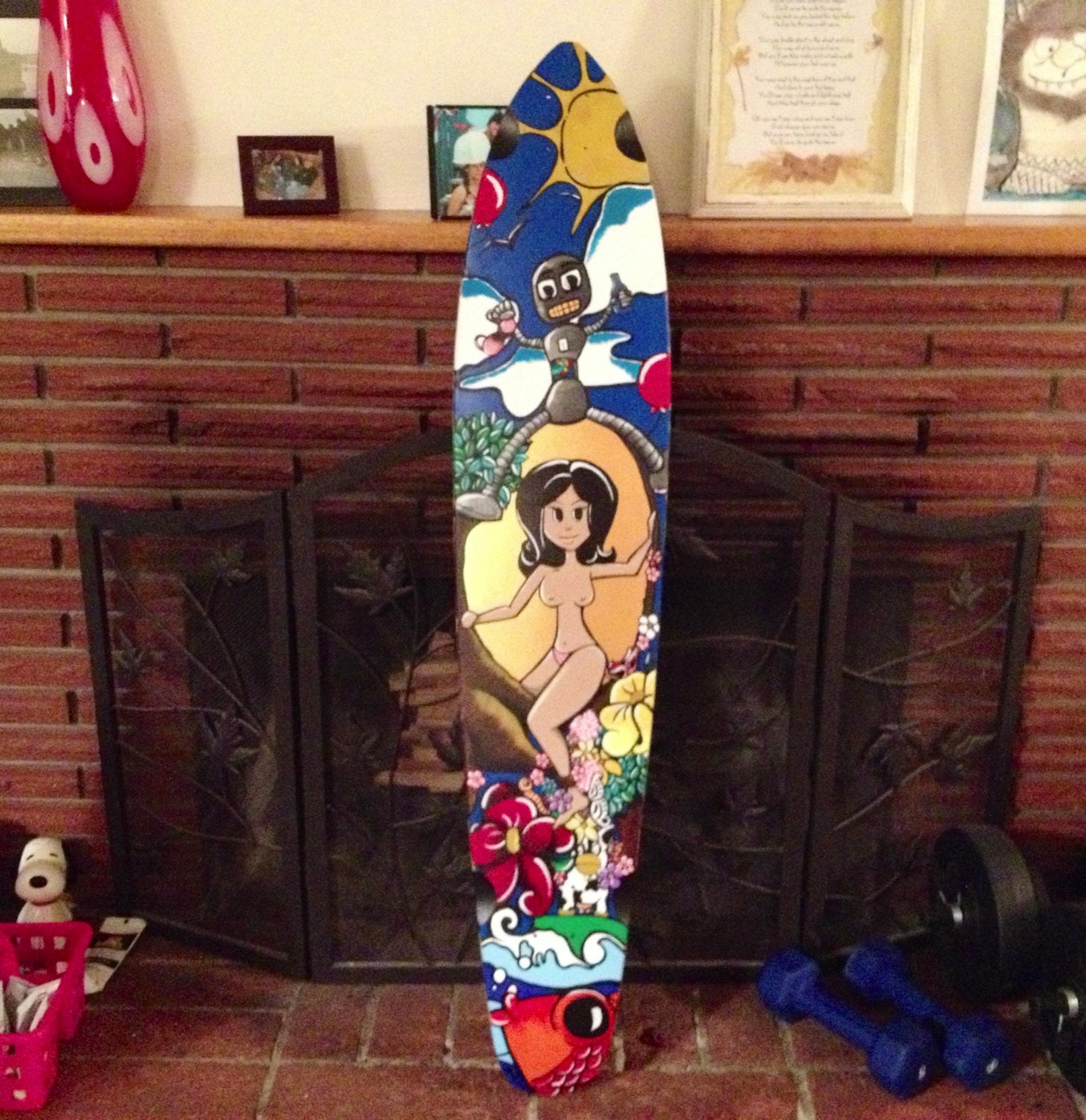 Custom painted longboard 