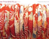 On Sale 36 inches Japanese Chirimen Kimono cord, 5mm, red cream peach blue
