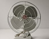 oscillating gray metal desk fan GE