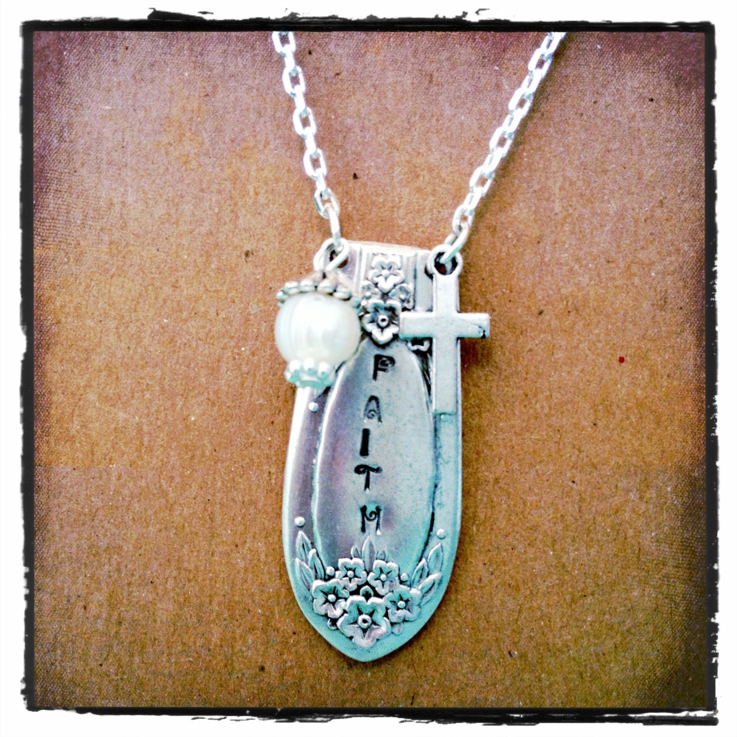 Faith Stamped Spoon Handle Pendant