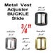 40 PIECES - 3/4" - Metal VEST Adjustable Slide BUCKLE, with teeth