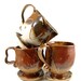 Ceramic Mug / Cup with Pedestal Base - Rich Brown and Cream (18 oz) - Handmade Art Vessels - Art Pottery - Ready to Ship