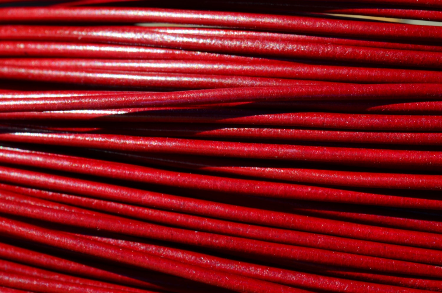 Greek Round Leather Cord 1.8mm RED 12 feet - 4 yards - Low Shipping