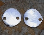4 Greek Casting SILVER 2 Hole Cornflake Beads - Connector
