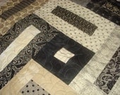 Patchwork Quilt Lap Bed Coverlet Moda Little Black Dress- 72 x 72