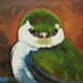 Bird painting 173 12x12 inch original portrait oil painting by Roz