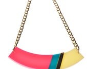 Neon Pink Geometric Statement Necklace,Choker,Plexiglass Jewelry,Geometric Jewelry,Lasercut Acrylic