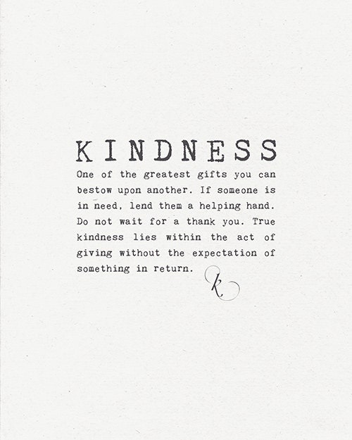 Art Print 8x10 - Kindness - Inspirational, sentimental word art