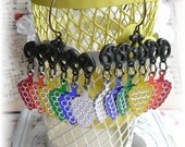 Stomping on the Grapes Charm Dangle Cha Cha Fruit Earrings Colorful Rainbow Vintage OOAK