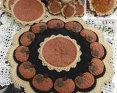 Easy As Pumpkin Pie Candle Mat/Penny Rug Pattern with Wool Kit