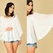 ViNtAgE 70's Sheer Gauze Crochet White Cotton Angelwing Babydoll MiNi Dress/Tunic os
