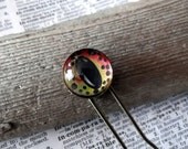 Third Eye, Hair or Bun Pin, Red and Yellow Eye