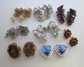 Vintage Clip Earrings DeStash 8 pairs