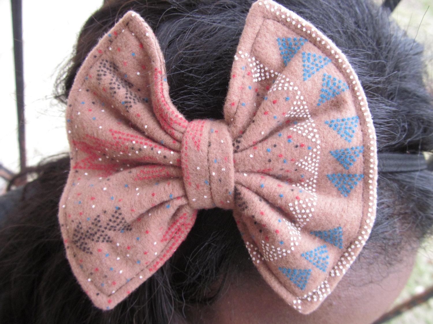 Boho Bow Headband Aztec Print Head Scarf Aztec Head Wrap Aztedc Print Hair Accessory Aztec Print Headband Multicolored