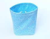 Reversible Drawstring Knitting bag or small project bag Kip bag little blue flowers