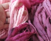CLEARANCE - Hand Dyed Yarn, Thick and Thin Merino Wool,  Bulky Weight, 250 yards/ 8 oz , Flush