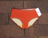 SALE /// SIze S classic cut undies cashmere two-toned orange and yellow