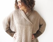 Mohair Hand Knitted Poncho Plus Size Over Size Tunic - Dress by Afra