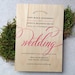 Calligraphy Real Wooden Wedding Invitations