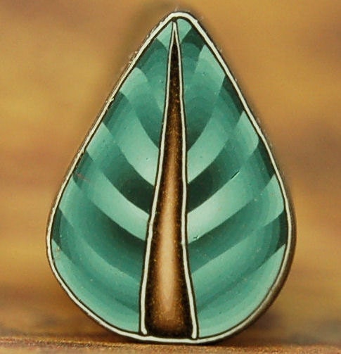 SALE - Green Color-shift Stripe Polymer Clay Leaf Cane