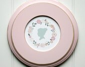 Personalized Custom Silhouette Print with Flower Wreath 5" x 7"