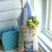 House Pillow, Home Pillow, Flower Pillow,  House Shaped Pillow, Appliqued Pillow, Art Pillow, Soft Sculpture, Fabric House,  No. 152