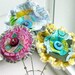 Fabric  Flowers, Button Flowers, Flower Arrangement,  Bouquet,  Faux Flowers,  Fabric Scrap Flowers,  Centerpiece, 3 stems - No. 113