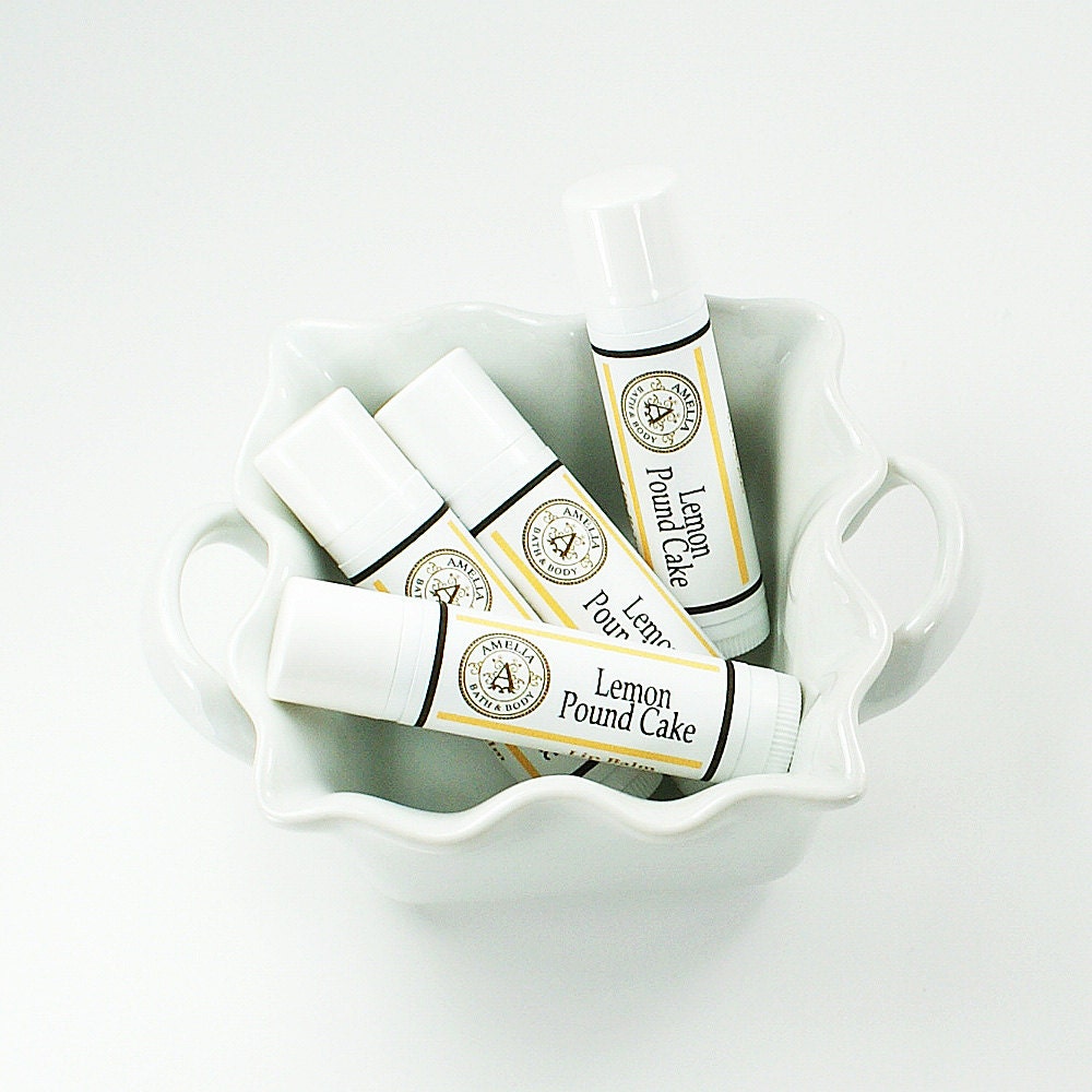 Lemon Lip Balm Vegan Unsweetened Lemon Pound Cake Lip Balm Vegan Friendly - Lemon Pound Cake Lip Balm
