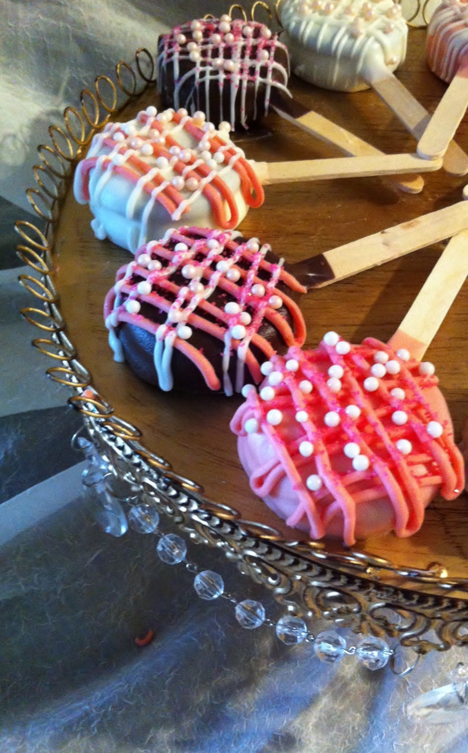 12 PEARL PRINCESS Chocolate Double Dipped Oreo Cookies - Girl, Wedding, Party Favor, Shower, Christening, Valentines, Mothers Day