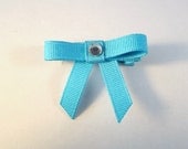 Bun Bow Saddleseat Horse Show Hair Bow Turquoise