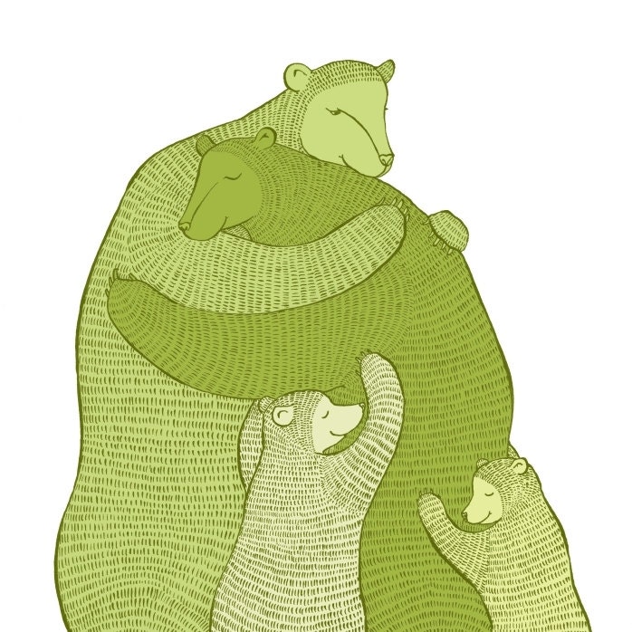 Bear Hug Green - small print