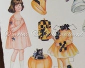 Polly Pratt Paper Dolls - 1920s - Polly Pratt Gives a Halloween Party - Original Uncut Antique Paper Dolls
