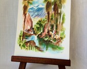 Vintage California Watercolor Print